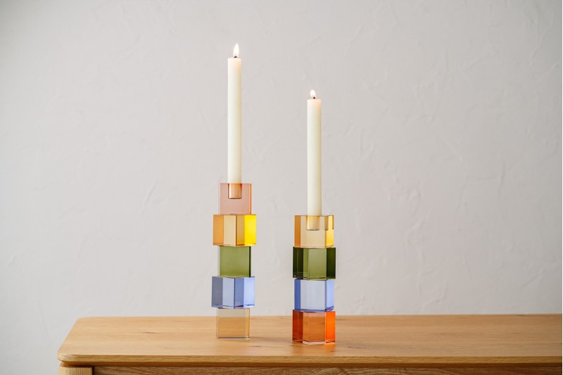 ELTA COLLECTION: LIMA AND GREEN CRYSTAL CANDLE HOLDERS| VP Interiorismo.